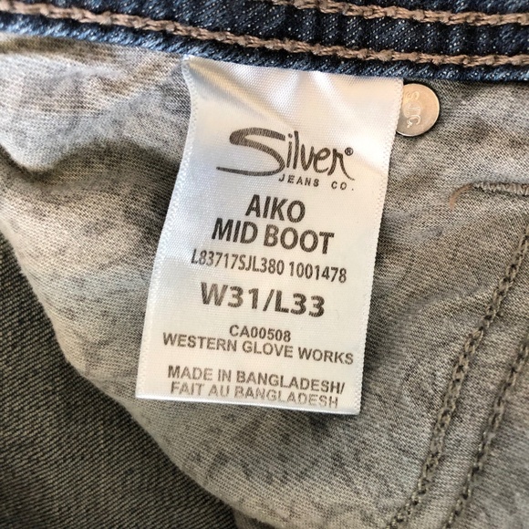 Silver Jeans Co. “Aiko” Mid-Rise Bootcut Jeans, Size W31/L33 - Picture 8 of 8